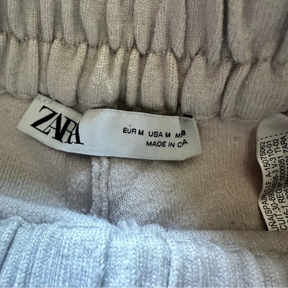 Zara Wide Leg Cream Sweatpants - Womens - Picture 4 of 5